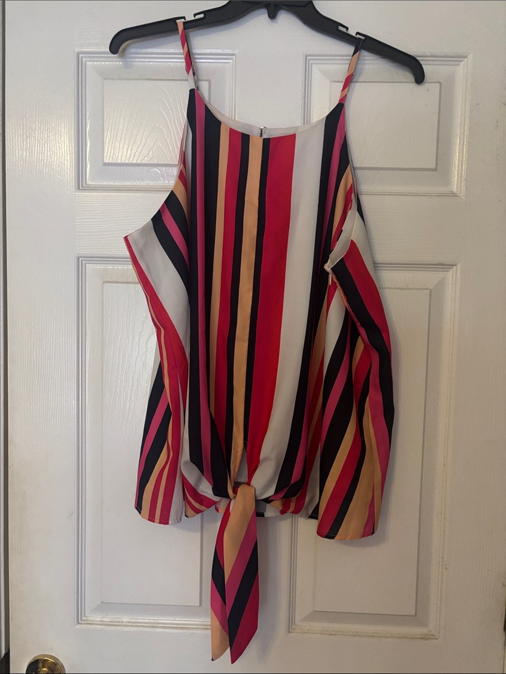 Striped Tie-Front Camisole in Multicolor